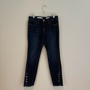 Pilcro and the Letterpress Dark Indigo Ankle Jeans with Snaps